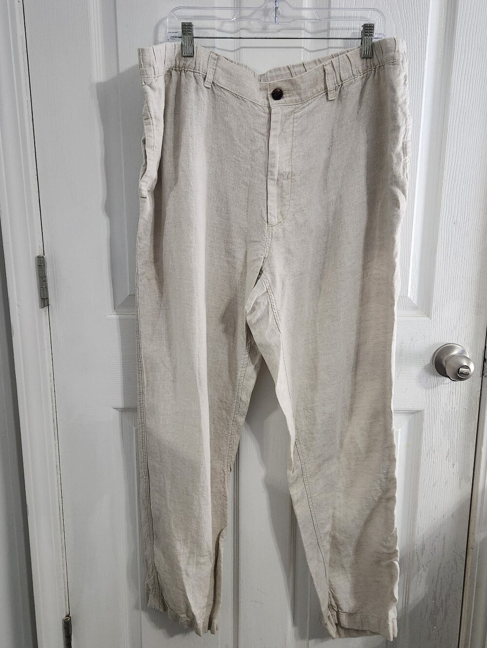 Caribbean linen pants men 42x32 resortwear beachy coastal minimalist